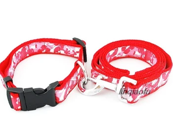 

Dog pet leash 2.5 cm camouflage printed lace neck strap
