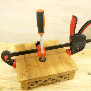 

F Clamp Quick Clamp Woodworking Edge Clamp Function Expansion Auxiliary Tool Fixing Clamp Carbon Steel with PVC Rubber Handle