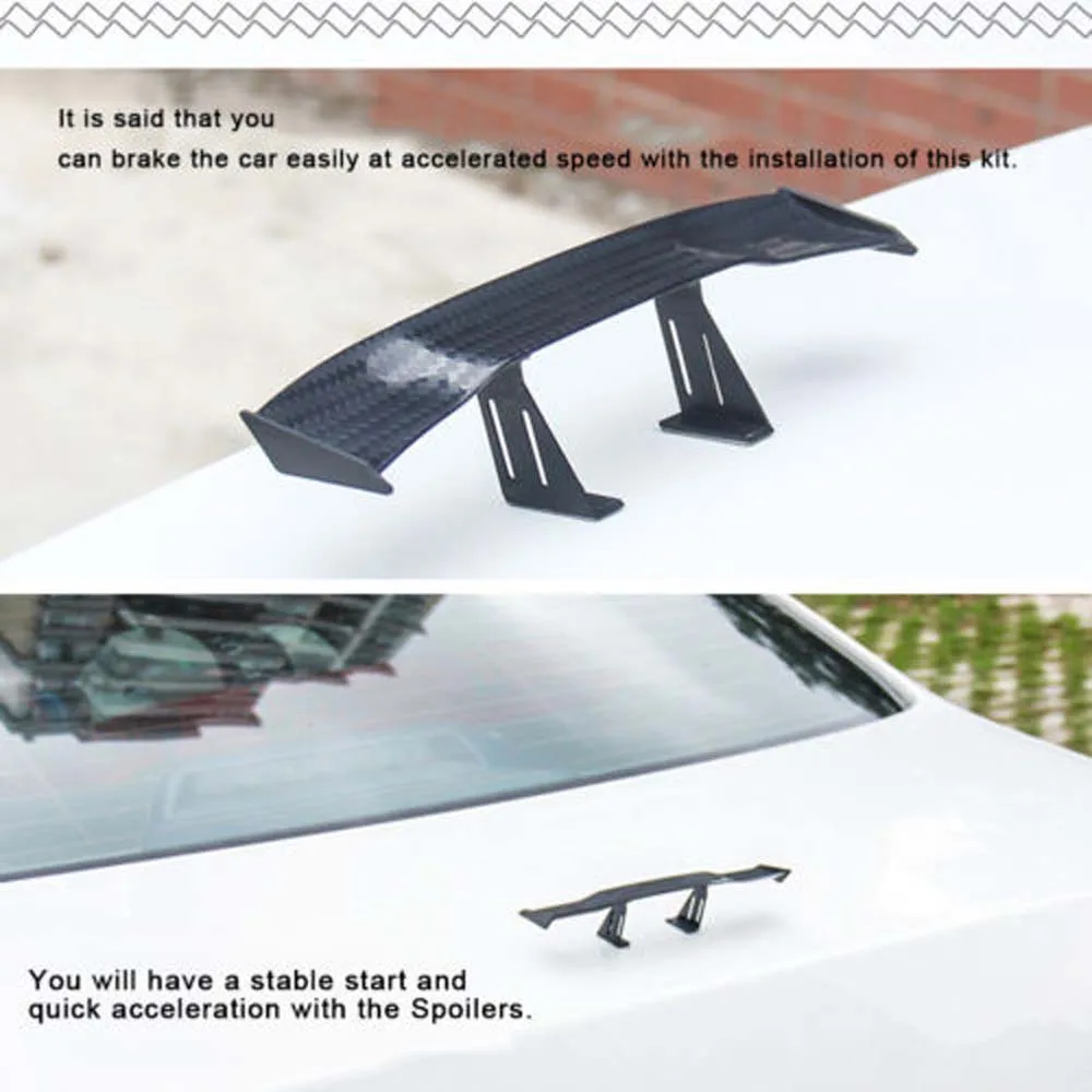 

6.7" Universal Car Tail Wing GT Carbon Cheap Spoiler Mini Auto Fiber Decoration Interior Accessories Ornaments