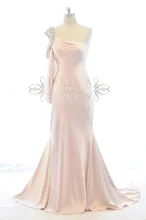 free shipping 2016 new hot&sexy one shoulder vestidos de festa crystal pink long floor length party gown elegant evening Dress