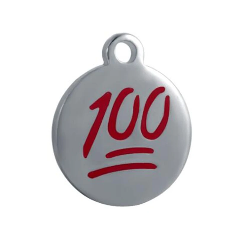 High Quality Digital Charms Stainless Steel 12mm Number 100 Charms