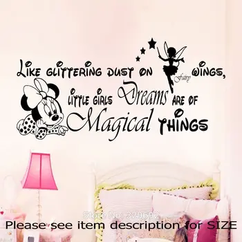 

Cute Minnie Mouse With Custom Vinyl Wall Sticker For Baby Kids Bedroom Sweet Decor Art Wlal Mural