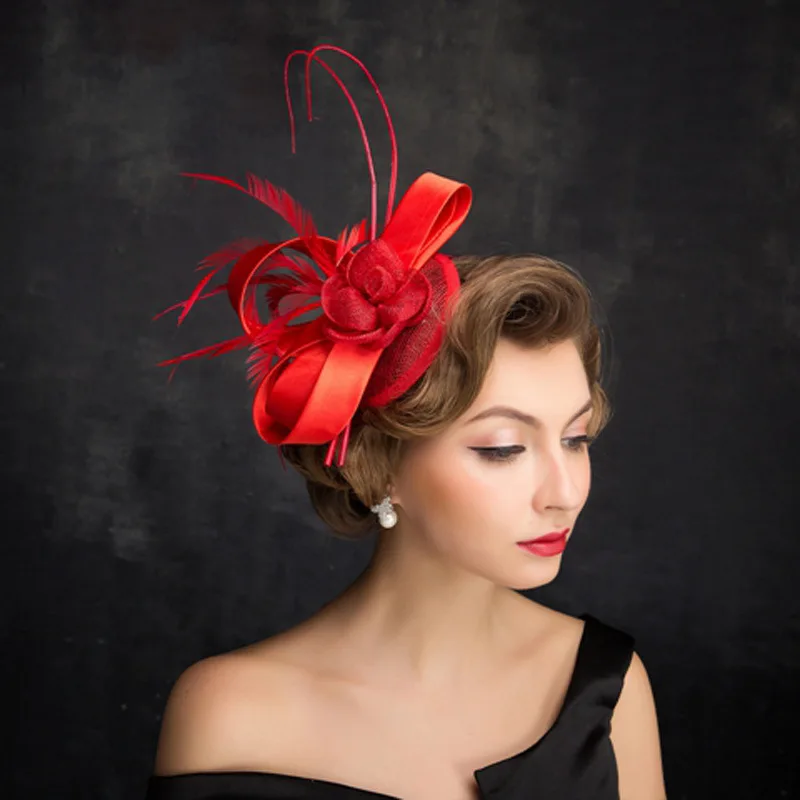 

Fascinators Hat Women Elegant Weddings Big Kentucky Derby Cocktail Hats Sinamay Ladies Flowers Vintage Church Fedoras M102