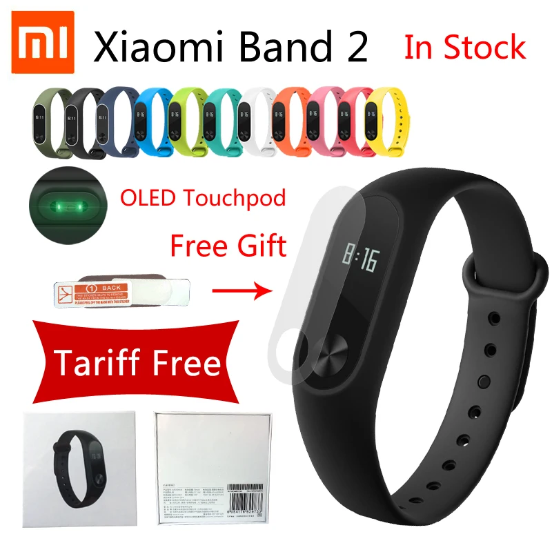 In Stock NEW HOT Original IP67 Xiaomi Mi Band 2 Smart Bracelet Heart Rate Pulse Xiaomi