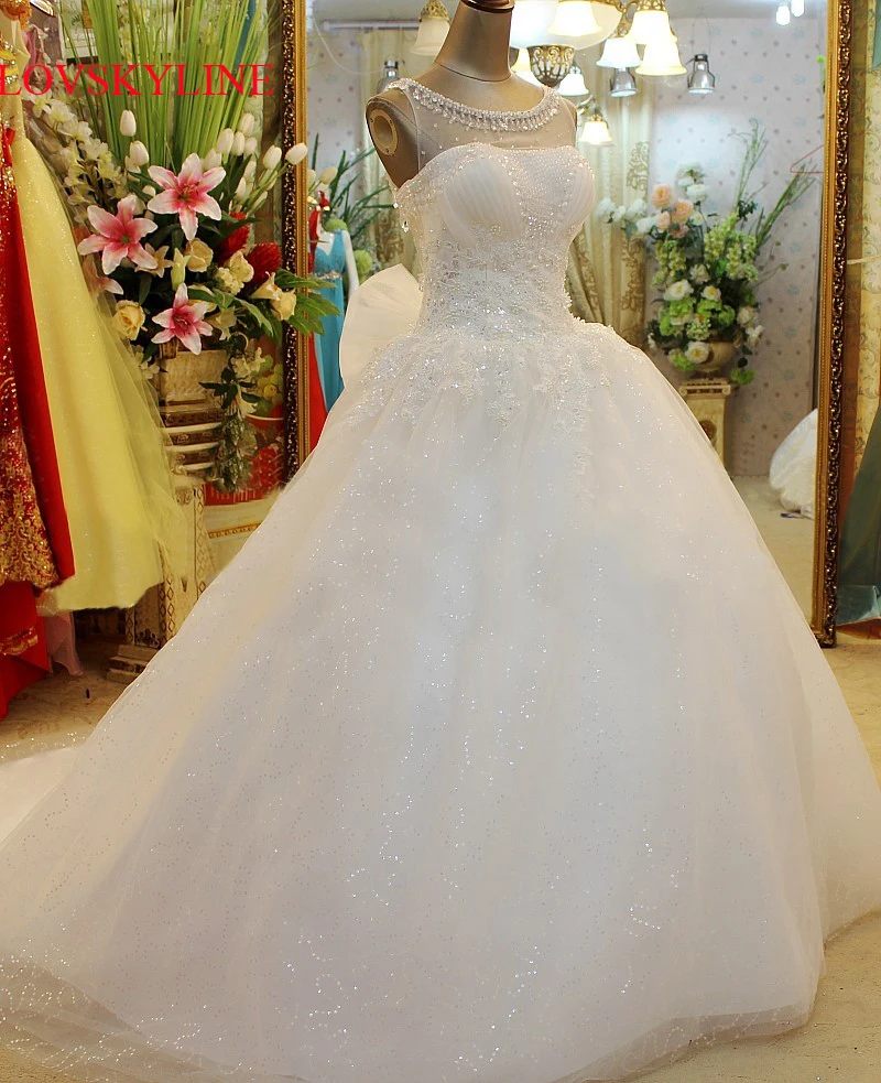 

Wedding Dress 2018 Vestido de noiva Lace Embroidered Beading Vintage Sweet Straps yarn puff Wedding dress 2018 Wedding gowns