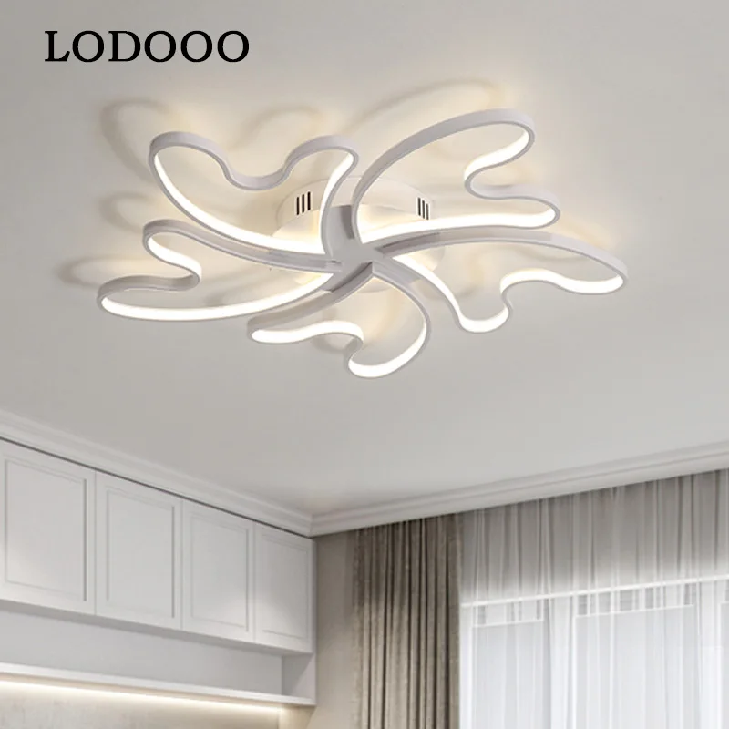 

Led Ceiling Lights Modern Lamp Aluminum Remote Control Dimming Lighting Fixture Living Room Bedroom Restaurant Dining Room Light