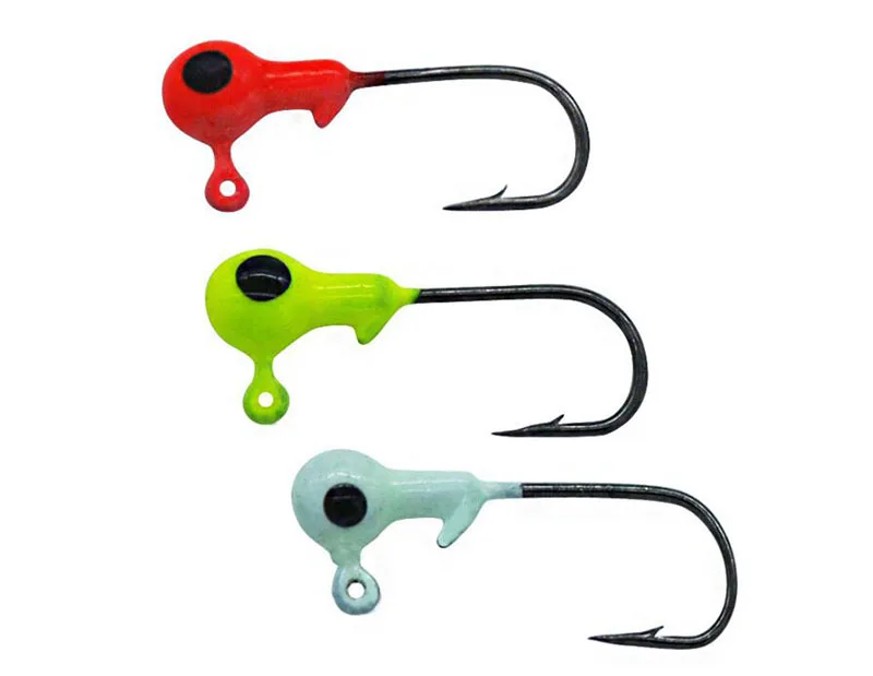 10Pcs Winter Ice fishing Hook Bait 1g 2cm Mini lead Head hook jigging