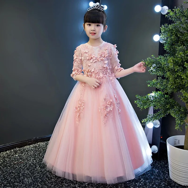 2018 Spring New Children Girls Princess Lace Flowers Party Dress Sweet Pink Birthday Wedding Party Luxury Long Ball Gown Dress
2018 Spring New Children Girls Princess Lace Flowers Party Dress Sweet Pink Birthday Wedding Party Luxury Long Ball Gown Dress