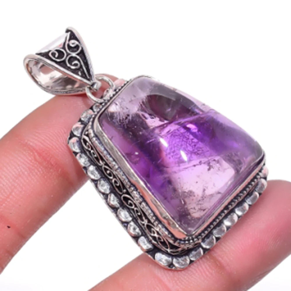 

Amethysts Pendant Silver Overlay over Copper , 45.7 mm, P6681