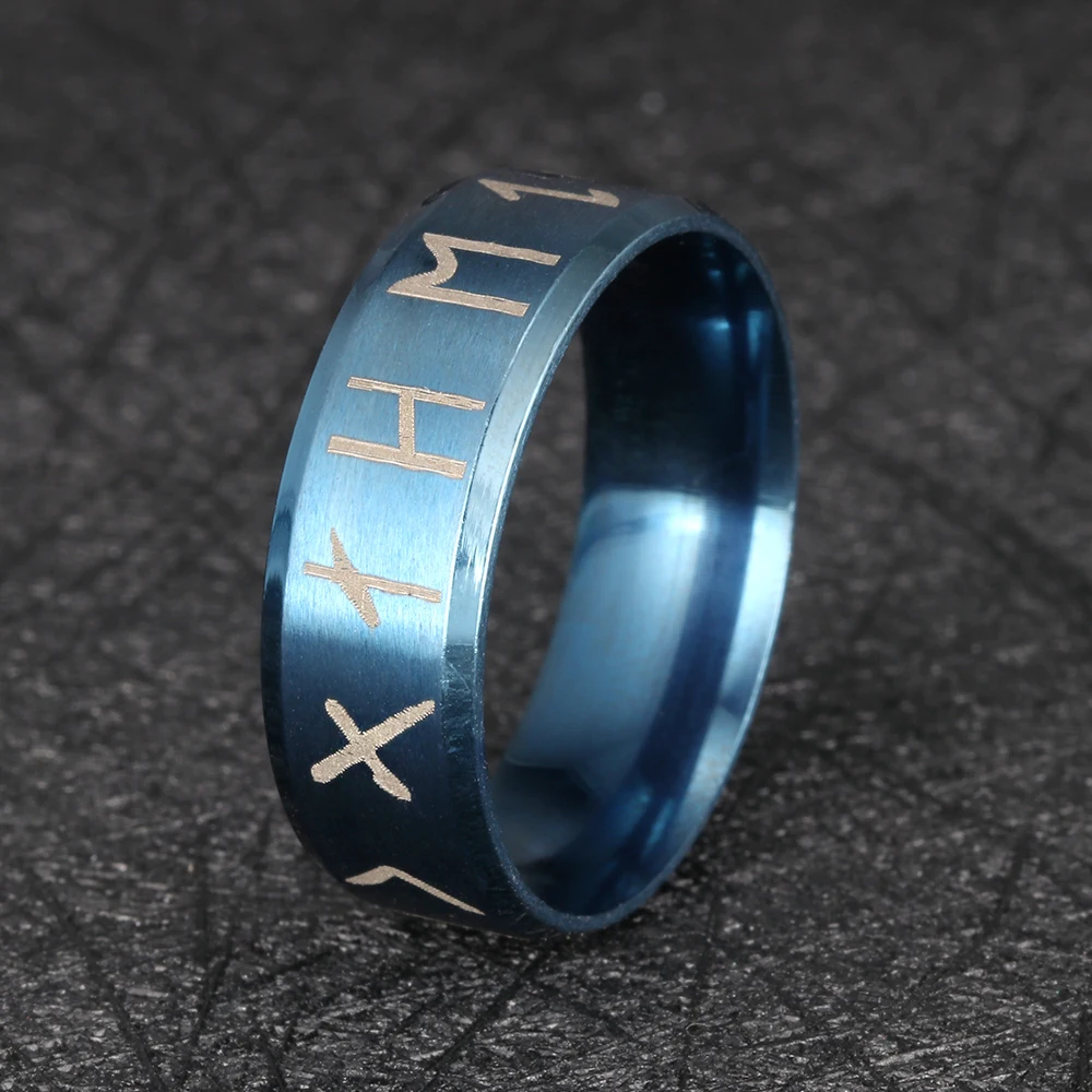 Новые Изысканные титановые кольца для руны викингов, Anel, скандинавские винтажные мужские ювелирные изделия, подарки для мужчин, аксессуары - Цвет основного камня: 60