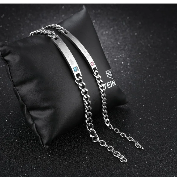 Joyme, персонализированный браслет, пары, CZ, титановая сталь, для женщин, мужчин, звено, цепь, браслеты с подвесками, известный бренд, ювелирные изделия