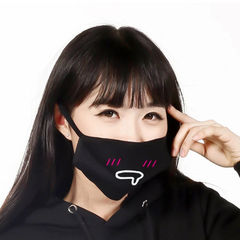 1 шт хлопковая Пылезащитная маска для лица унисекс корейский стиль Kpop Черный Медведь Велоспорт Анти-пыль хлопок лицевая Защитная крышка маски