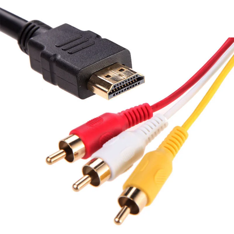 Новинка 5 футов 1 м 1080P HDTV HDMI тройной штекер на 3 RCA компонента Аудио Видео AV кабель