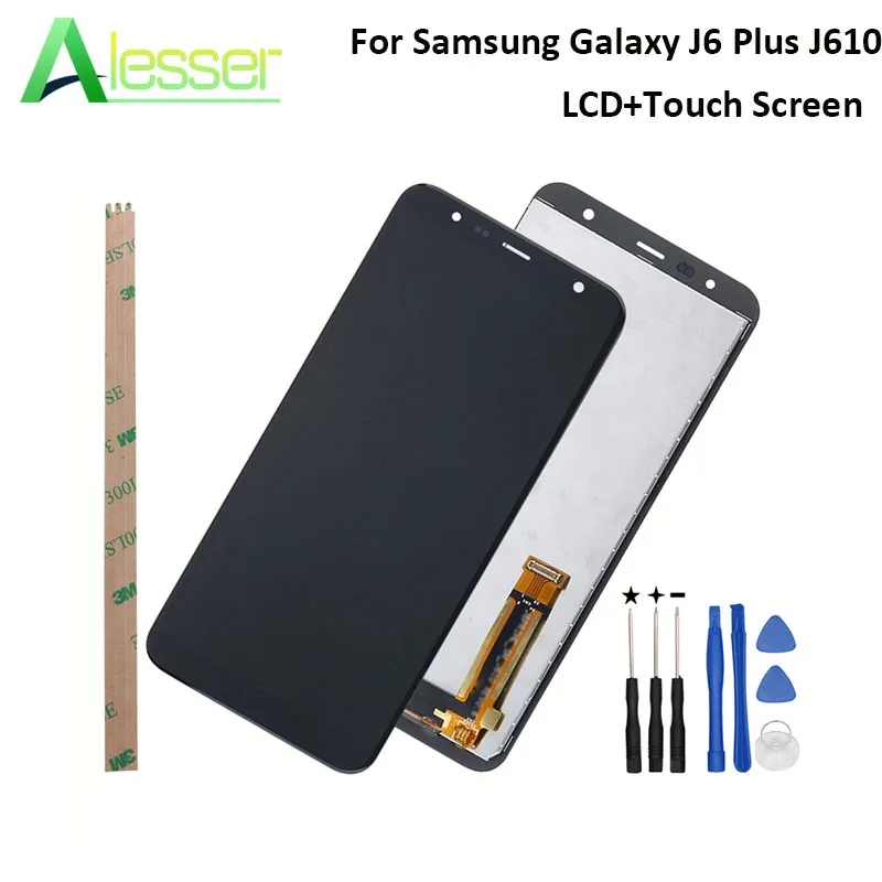 

Alesser For Samsung Galaxy J6 Plus J610 J610F SM-J610F LCD Display And Touch Screen Screen Digitizer Adjust Brightness +Tools