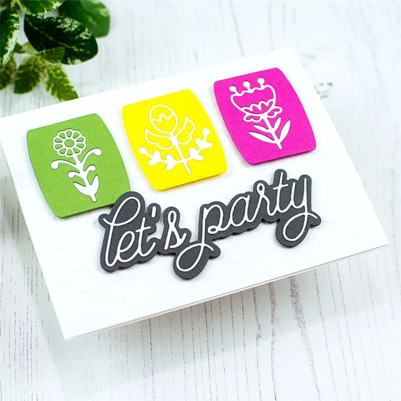 

YaMinSanNiO Party Word Dies Metal Cutting Dies New 2019 for Card Making Scrapbooking Album Embossing Stencil Craft Letter Dies