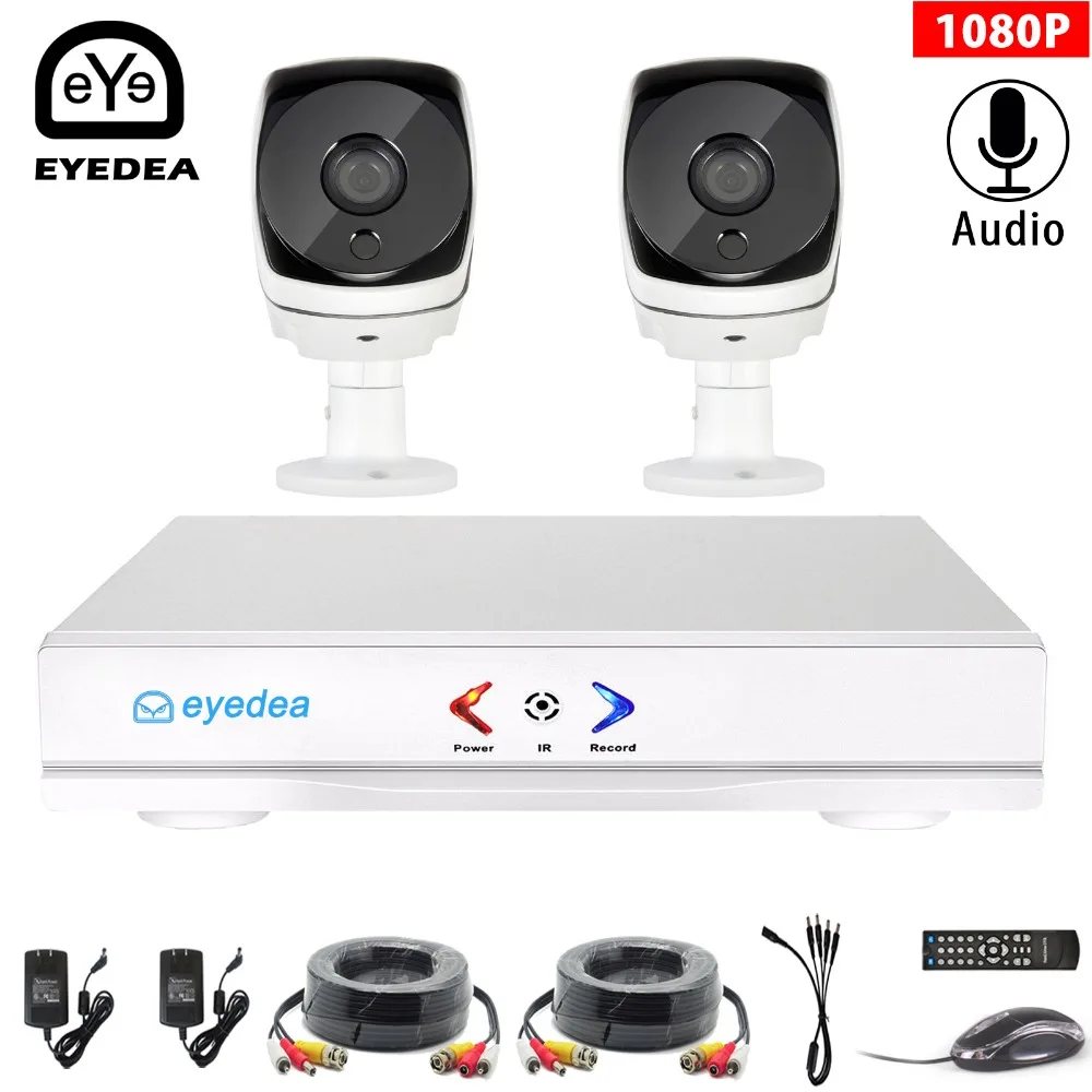 

Eyedea 4CH 1080N HDMI DVR 5500TVL 1080P HD Indoor Audio CCTV Security Camera System 4 Channel Video Surveillance AHD Kit