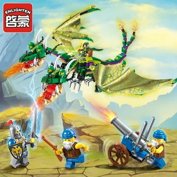 

Enlighten Glory War Educational Building Blocks Toys For Children Gift Castle Knight Heroes Twins Dragon Weapon Gun Elf