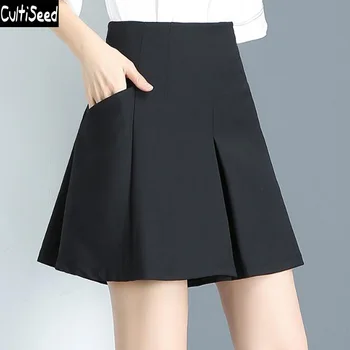 

Cultiseed Women Skirt Female High Waist Office Work Party Skirts Clothing Ladies Summer Solid Color Plus Size Skirt S-4XL