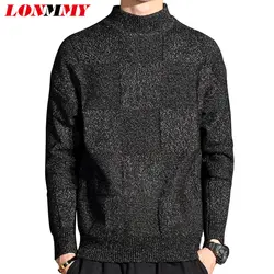 LONMMY свитер мужской пуловер masculino pull homme мужской свитер для зимы blusa masculina inverno пуловер masculino клетчатый