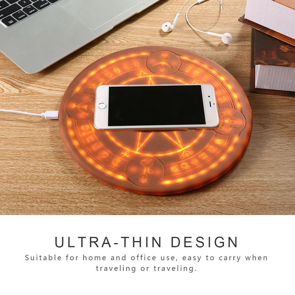 

Universal Glowing Magic Array Qi Wireless Fast Charger 5W 10W for iPhone for Samsung for Huawei Wireless Charging Drop shipping