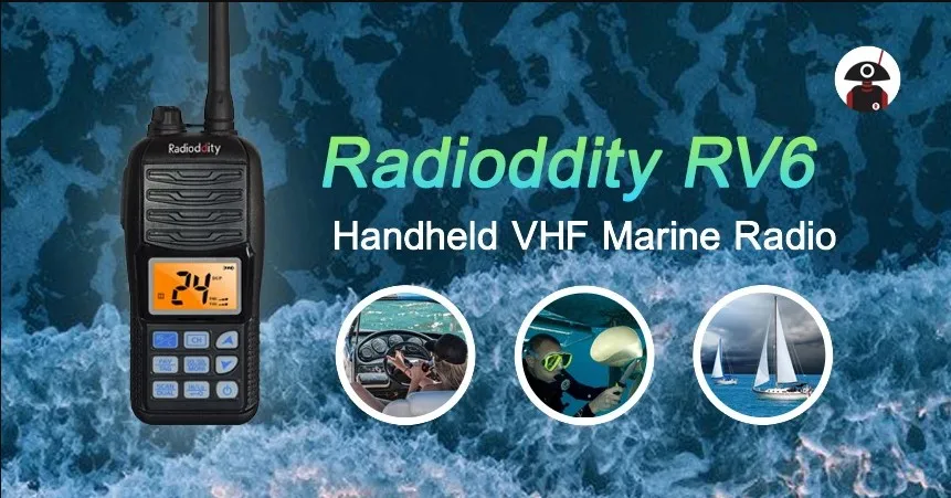 Радиодность Вояж RV6 VHF три-часы морской радио IP67 водонепроницаемый плавающий с NOAA оповещения о погоде аварийный стробоскоп светодиодный