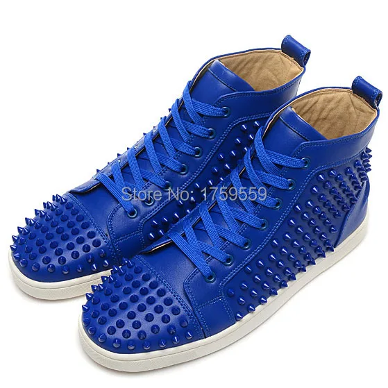 red bottoms sneakers blue