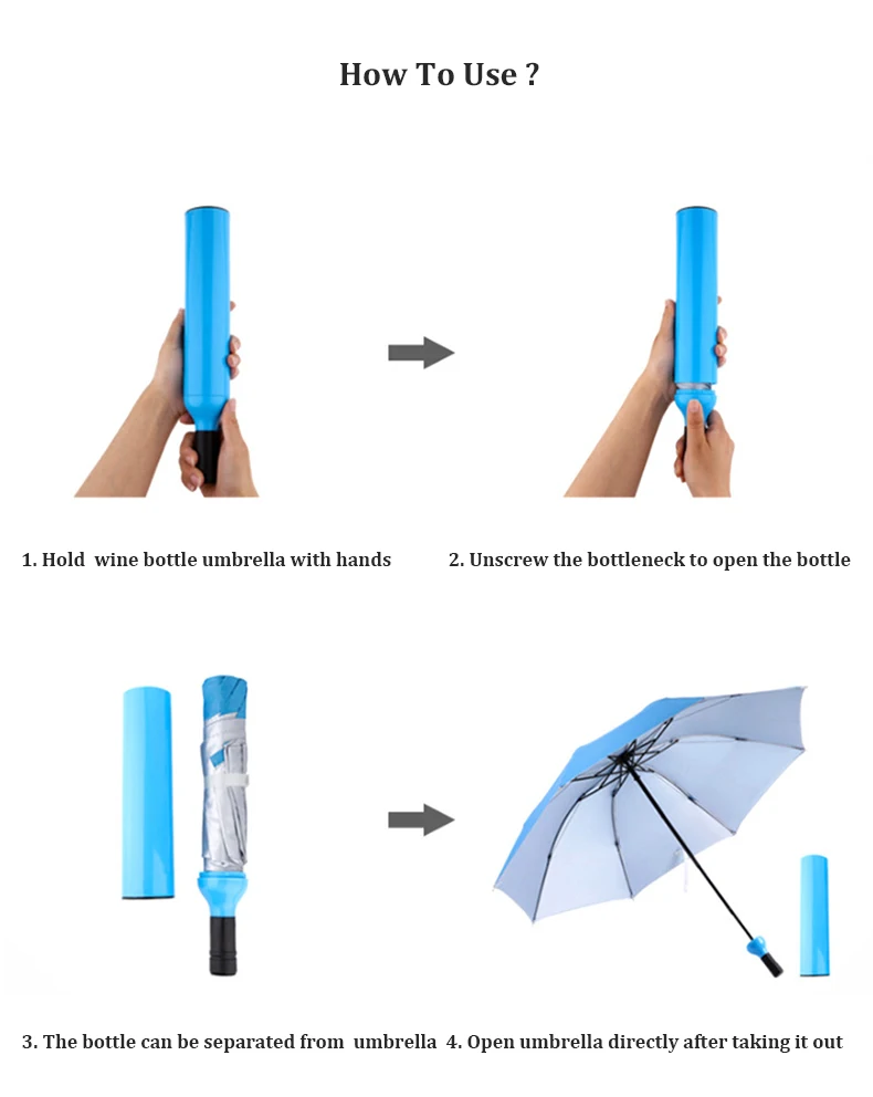2019 Creative Wine Bottle Umbrella Rain Women 3 Folding Sun Rain UV Mini Umbrella girl Kids Female umbrellas cute gifts Parasol (10)