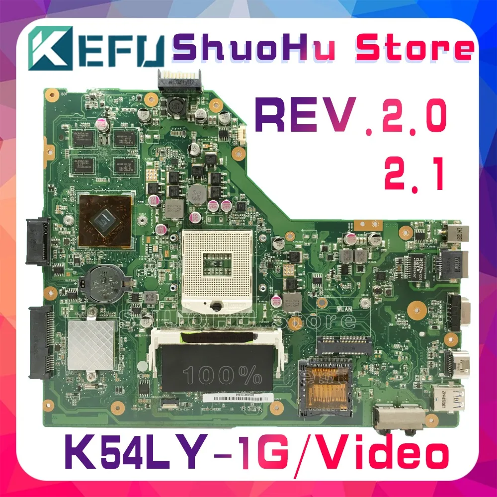 Najtaniej KEFU K54LY nadające się do ASUS K54LY K54HR X54H X54HR REV.2.0 2.1 1GB wideo laptop płyta główna testowane 100% pracy oryginalna płyta główna