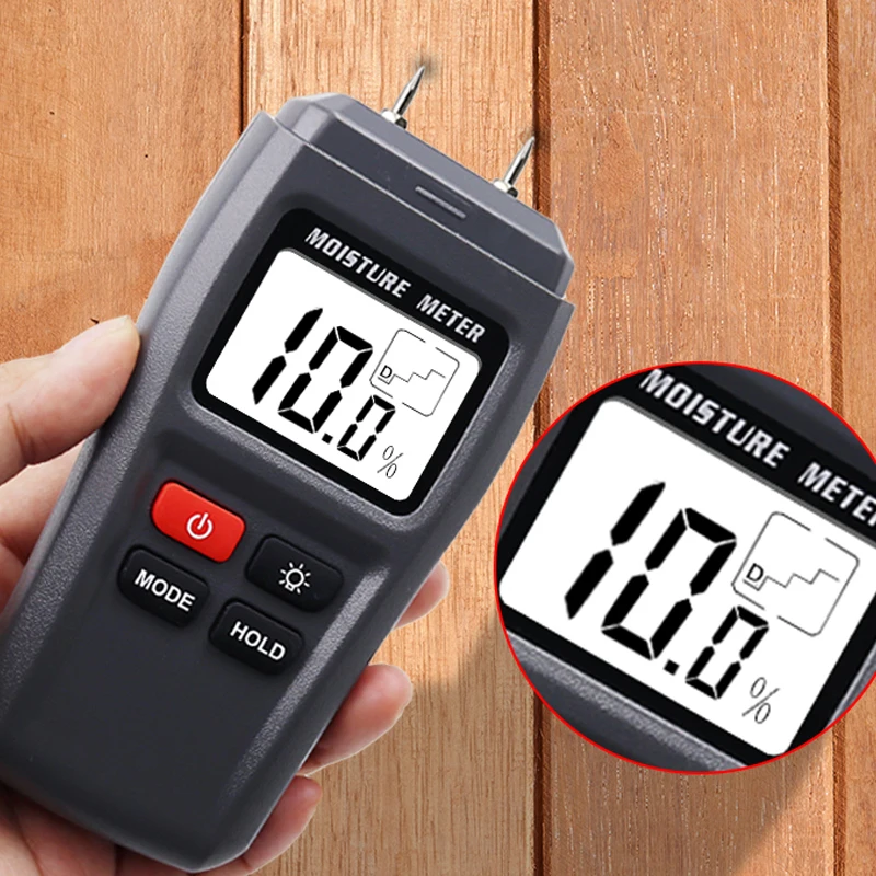 

Digital Wood Moisture Meter With LCD Display 0-99.9% Wood Walls Firewood Logs Lime Humidity Tester Timber Damp Detector MT15