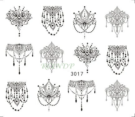 

Water sticker for nail art decoration slider lotus flower crystal adhesive design decal manicure lacquer accessoires polish foil