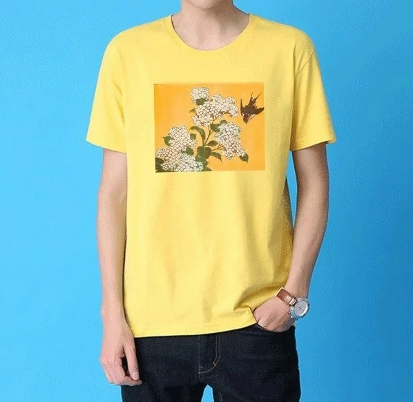 

Starqueen-JBH Summer Fashion Unisex Woman Men Tees Summer Swallow Printed Short-sleeved T-shirt Girls Student Cotton Shirts