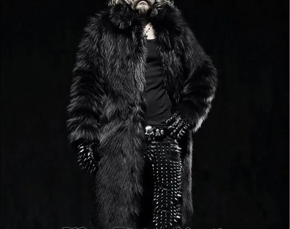2018 мужская длинная куртка с секциями Искусственный мех пальто зима autummn одежда Повседневное мужской Искусственный мех пальто плюс Размеры