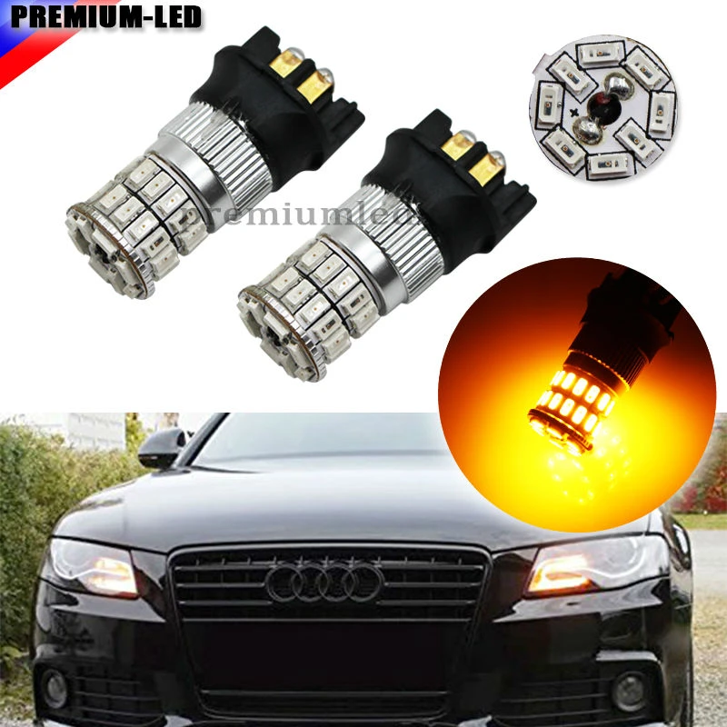 2 エラーフリー黄色pwy24w Pw24w 36 Smd Led電球アウディa3 A5 Q3 Vw Mk7 ゴルフccフォードフュージョンフロントターンシグナルライト Vw Vw Free Golfled Aliexpress