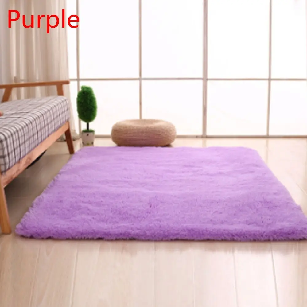 Soft Shaggy Carpet For Living Room European Home Warm Plush Floor Rugs fluffy Mats Kids Room Faux Fur Area Rug Living Room Mats - Цвет: purple