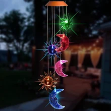 Изменение цвета портативный подвесной светильник мобильный ветряной светильник с музыкой Водонепроницаемый Открытый спиральный Сад Солнечный светодиодный декоративный
