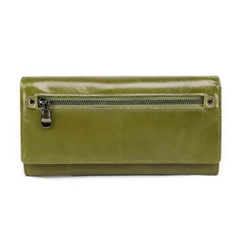 

Genuine Leather Long Design Women Wallets Mobile Phone Clutch First Layer Cowhide Female Wallets Zipper Women Clutch