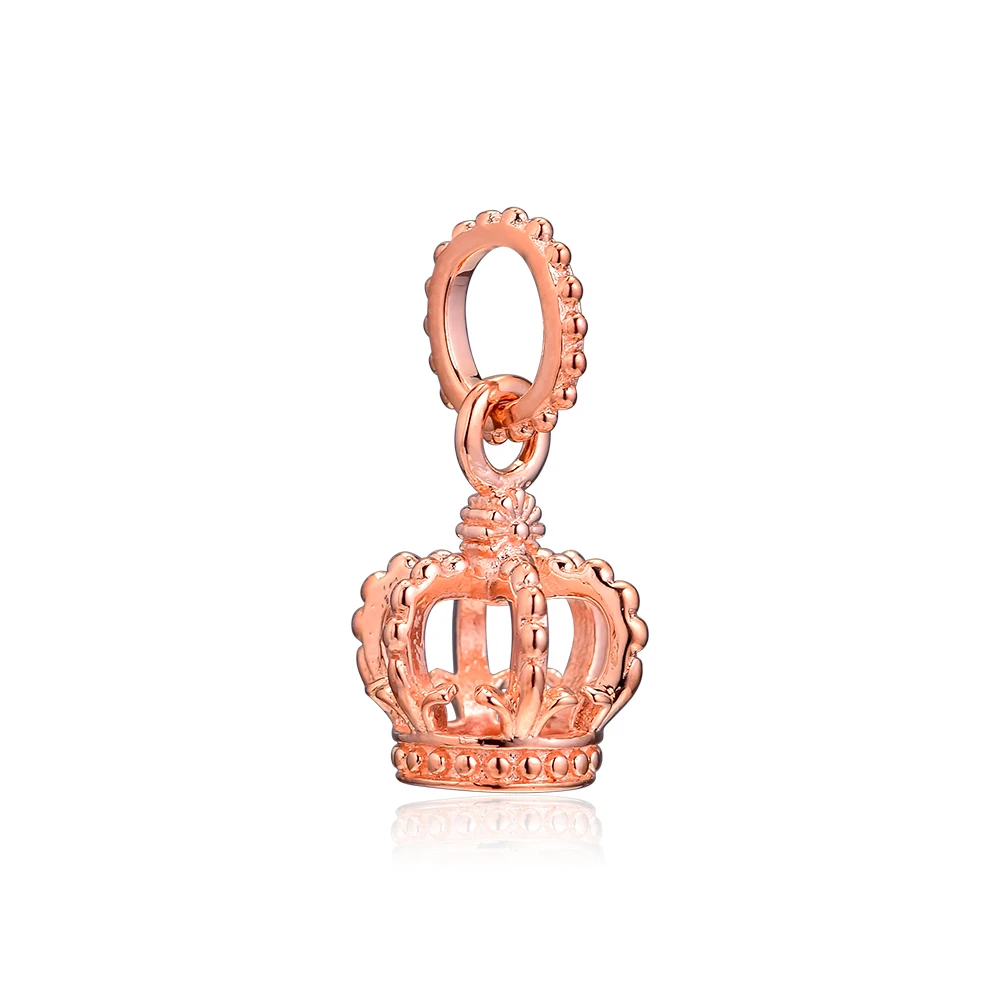 Rose Gold Plated Crown Charm Berloque 925 Sterling Silver Dangle Beads for Jewelry Making Fits Original Bracelets DIY | Украшения и