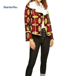Новый заказ Африканский Воск Принт костюм для женщин Базен Riche Дашики пальто с длинными рукавами карманом африканская одежда хлопок 100% WY3512