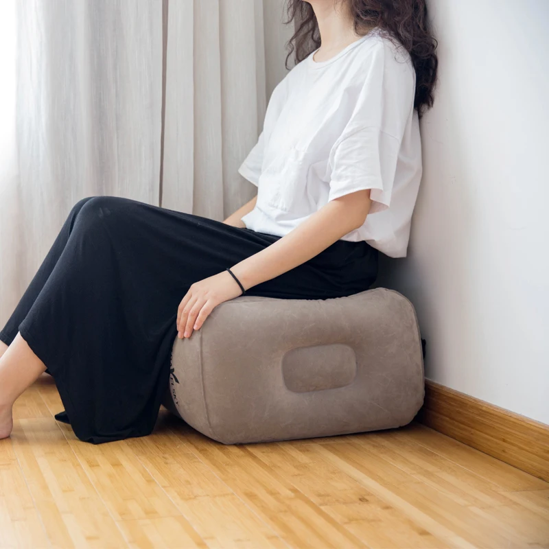 Travelsky 최신 몰려 대형 밸브 여행 풍선 발판 베개 아이 침낭 쉽게 접는 비행기 좌석 쿠션