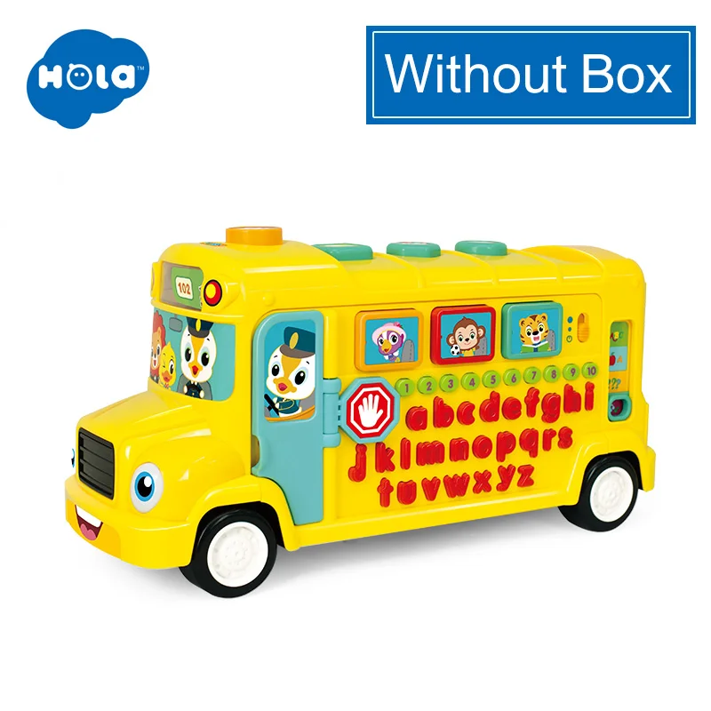 HOLA 3126 мигающие огни музыкальный школьный автобус детские игрушки электрический автомобиль игрушки для детей мини-модель детские подарки на день рождения - Цвет: WITHOUT BOX