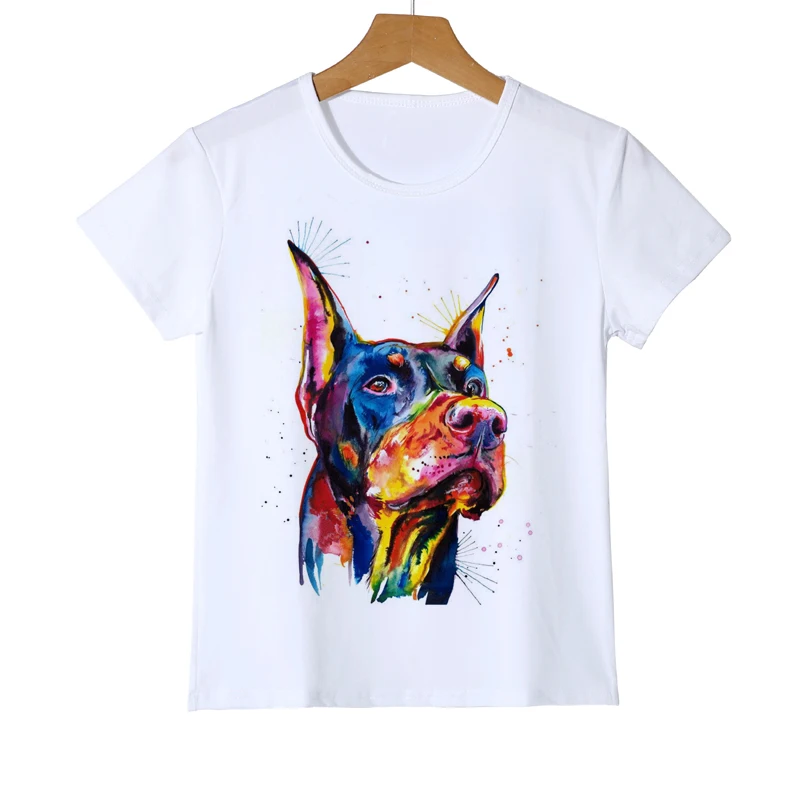 Летняя футболка с принтом в стиле хип-хоп для мальчиков и девочек, футболка с 3D принтом забавной собаки, топы, Детские футболки, топы унисекс, 97-2