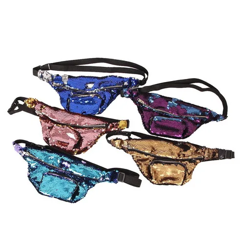 4 Casual Farbe Pailletten Durch Unisex Stücke Ems 5 Gürteltasche Männer 50 Frauen Taille Doppel 2 Tasche 3 Glänzenden 1 Oder Dhl HH6q4f