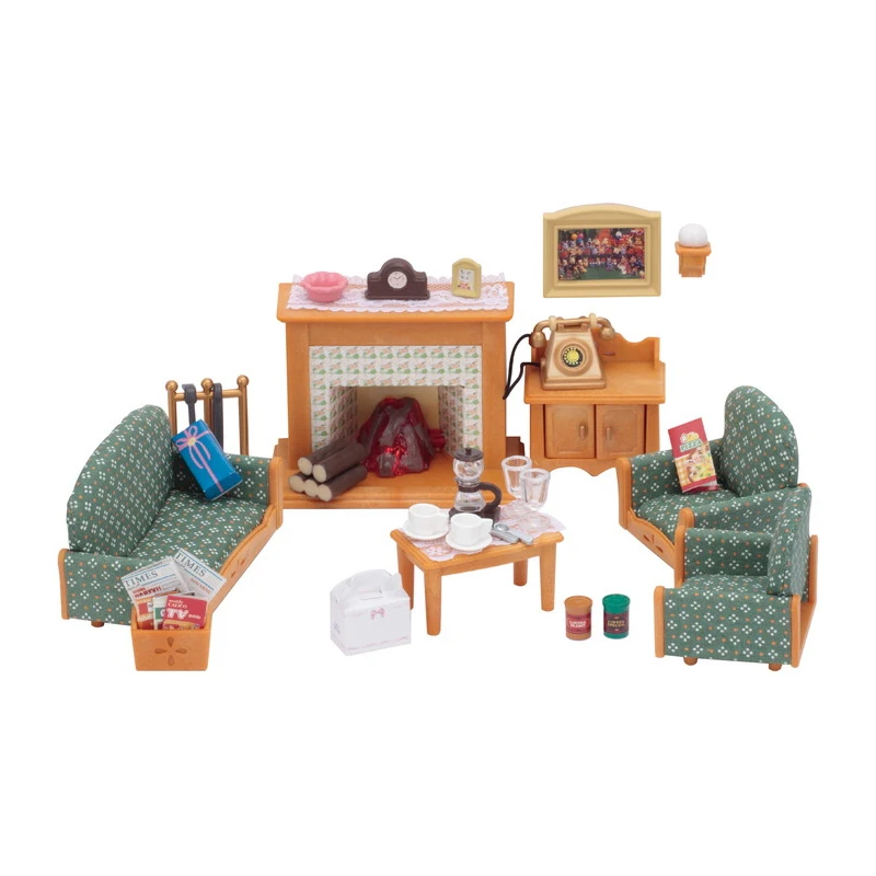 Sylvanian Families кукольный домик мебель аксессуары сцены гостиная и камин игровой набор без детская игрушка-фигурка подарок