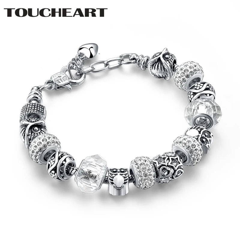 

TOUCHEART Luxury Brand Distance Animal owl Bracelet&Bangles Charms For Women Silver Jewelry Making Friendship Bracelet SBR180117