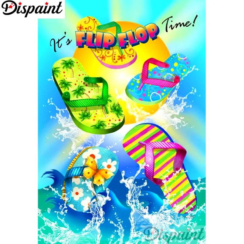 

Dispaint Full Square/Round Drill 5D DIY Diamond Painting "Colorful slippers scenery"3D Embroidery Cross Stitch Home Decor A12468