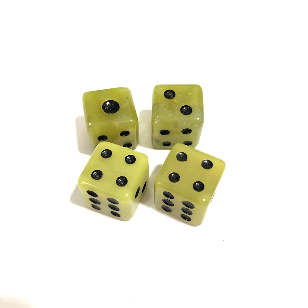 

Wholesale 2pcs Natural Lemon Jad e 15mm Dice Gem Stone Loose Bead Dice