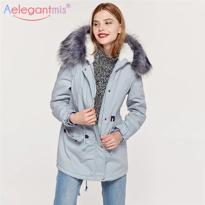 gris En D'hiver Grand À Épais Chaud Capuchon Manteau army Outwear Femmes Taille Femme navy Blue Parkas Noir Plus Longue Veste Col Green Aelegantmis La Coton Fourrure Fausse 7wn0S6t5q