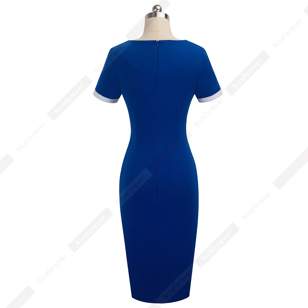 Летнее платье-карандаш с коротким рукавом в стиле пэчворк для офисных леди, женское элегантное деловое облегающее платье HB520
