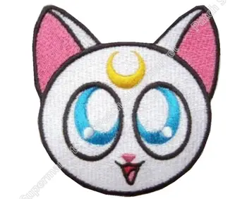

Sailor Moon CAT WHITE Girl Cartoon patches clothes TV MOVIE FILM Series Uniform Cosplay Costume Embroidered Iron On Badge 7cm