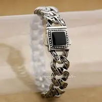 10 длины 316L нержавеющая сталь роза цветок мужские Байкер браслет панк-рок 4R013A - изображение